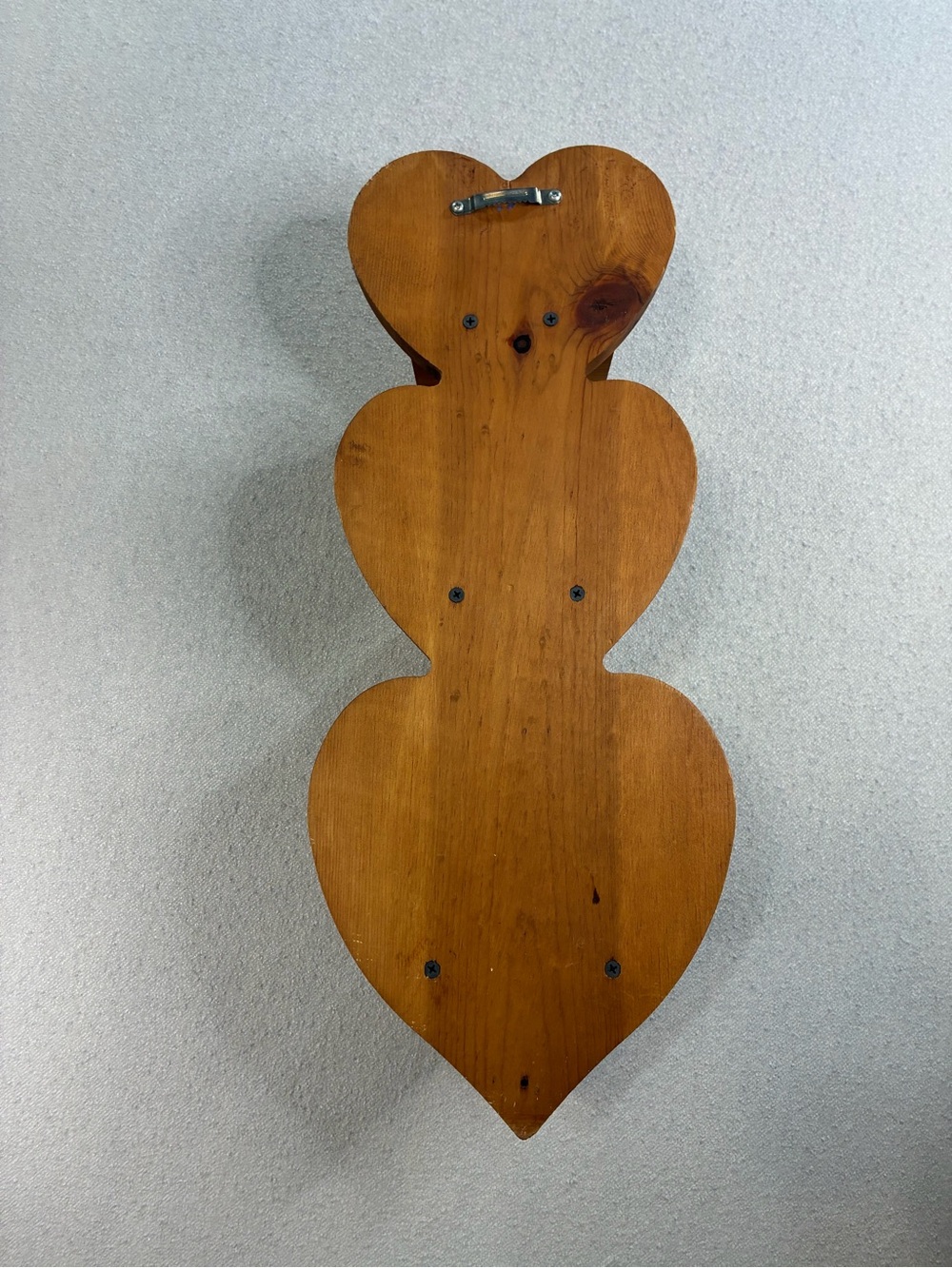 Vintage Wooden Triple Heart Wall Shelf Country Cottage Display Hanging Decor - Picture 2 of 3